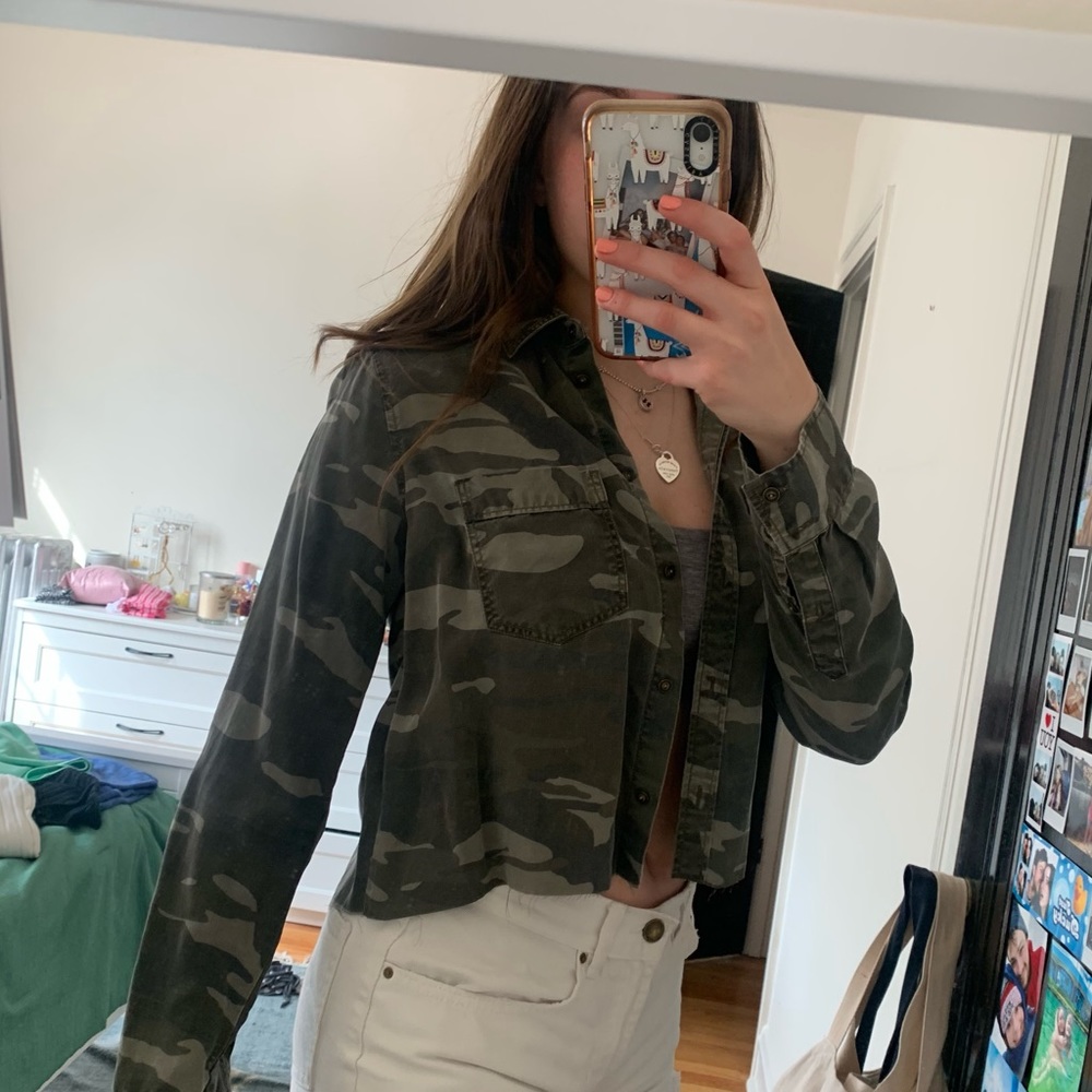 cropped camo jacket